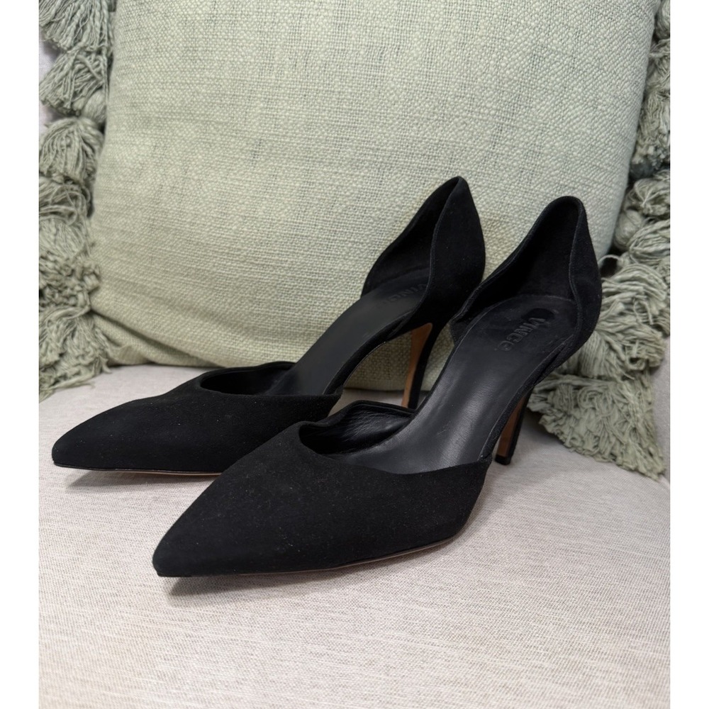 VINCE Paulette d'Orsay Black Suede Pointy Toe Stiletto Pumps-Italy EU 43 US 11